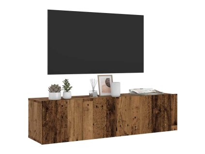 Nástěnná TV skříňka old wood 120 x 30 x 30 cm kompozitní dřevo 856020
