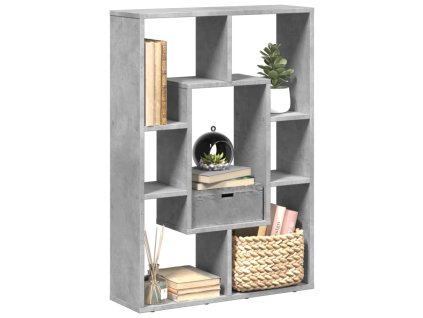 Knihovna betonově šedá 63 x 20 x 90 cm kompozitní dřevo 858141
