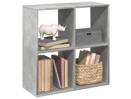 Knihovna/dělící stěna betonově šedá 69,5x29x69,5 cm kompozit 858006