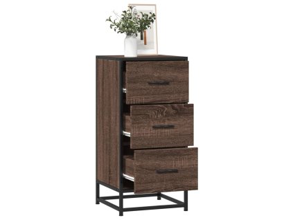 Příborník hnědý dub 35,5 x 35 x 76 cm kompozitní dřevo a kov 848948