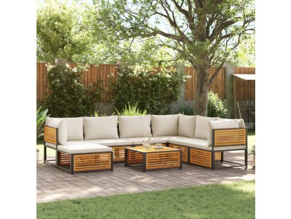 8dílná zahradní sedací souprava s poduškami masivní akácie 3214922