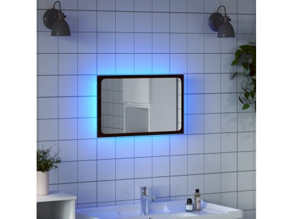 Koupelnové zrcadlo s LED hnědý dub 60 x 8,5 x 38 cm kompozit 834929