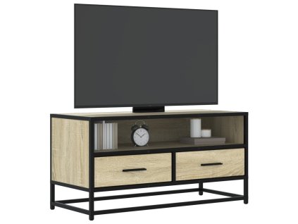 TV skříňka dub sonoma 80 x 34,5 x 40 cm kompozitní dřevo a kov 848810