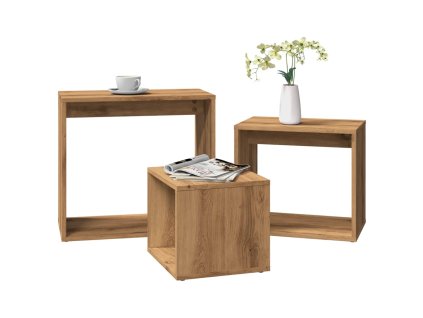 Hnízdové stolky 3 ks dub artisan kompozitní dřevo 856675