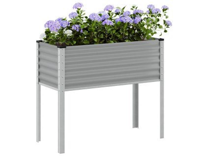 Zahradní truhlík šedý 100 x 45 x 90 cm ocel 4008970