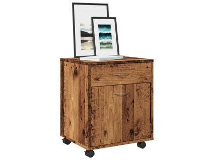 Skříňka na kolečkách old wood 45 x 38 x 54 cm kompozitní dřevo 856654