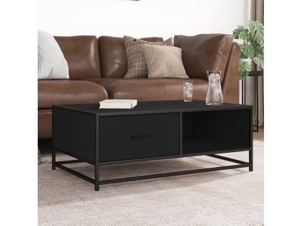 Konferenční stolek černý 90 x 57 x 35 cm kompozitní dřevo a kov 848754