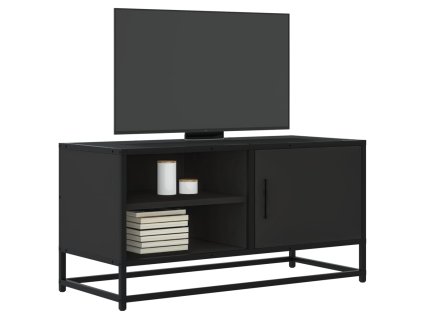 TV skříňka černá 80 x 34,5 x 40 cm kompozitní dřevo a kov 848819
