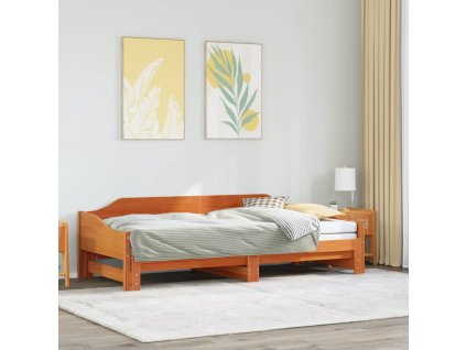 Válenda s přistýlkou bez matracemi voskově hnědá 90x190 cm 850910