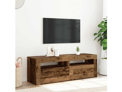 TV stolek s LED old wood 120 x 35 x 40 cm kompozitní dřevo 856313