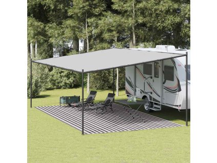 Koberec do stanu antracitový a bílý 400 x 600 cm HDPE 310833