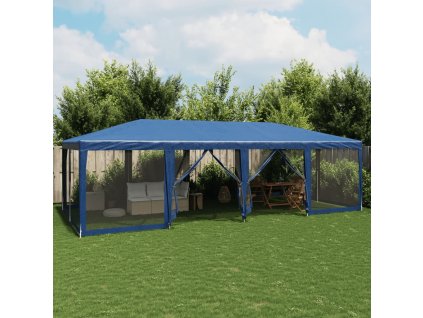 Party stan s 12 síťovanými bočnicemi modrý 8 x 4 m HDPE 4010072