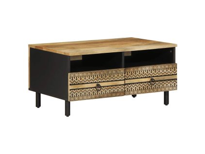 Konferenční stolek černý 80x54x40 cm masivní hrubý mangovník 4018641