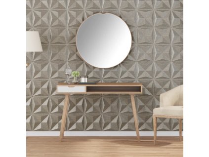Nástěnné panely 12 ks betonové 50 x 50 cm XPS 3 m² origami 4100062