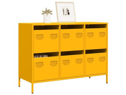 Příborník žlutý 101,5 x 39 x 73,5 cm ocel válcovaná za studena 851265