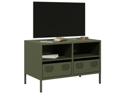 TV skříňka olivově zelená 68 x 39 x 43,5 cm ocel 851320