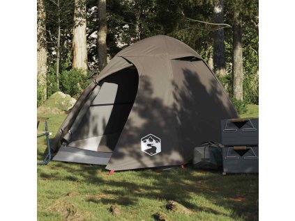 Kempingový stan kopule pro 2 osoby hnědý nepromokavý 4009613