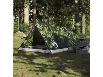 Kempingový stan pro 2 osoby maskáčový nepromokavý 4009626