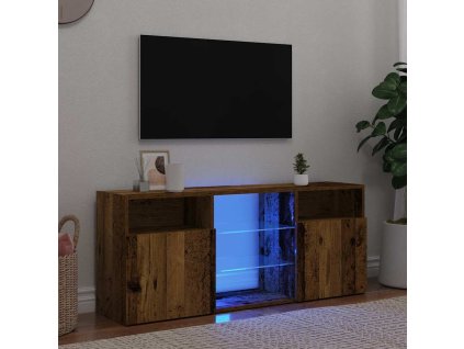 TV stolek s LED old wood 120 x 30 x 50 cm kompozitní dřevo 856351