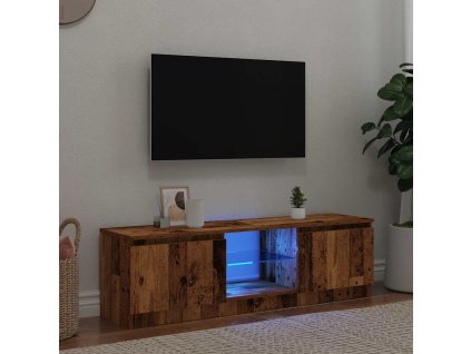 TV stolek s LED old wood 120 x 30 x 36 cm kompozitní dřevo 856347