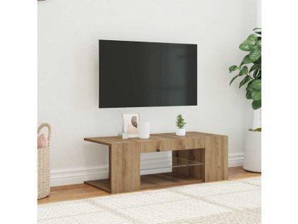 TV stolek s LED dub artisan 90 x 39 x 30 cm kompozitní dřevo 856326