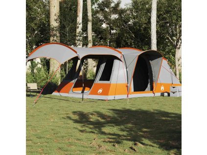 Kempingový stan tunel pro 5 osob šedý a oranžový nepromokavý 4009427