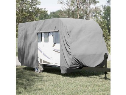 Krycí plachta na karavan šedá 610x250x220 cm netkaná textilie 4015867