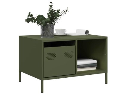 Konferenční stolek olivově zelený 68,5x50x43,5 cm ocel 851284
