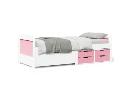 Válenda se 5 zásuvkami bez matrace bílá a růžová IRUN 90x200 cm 3314683