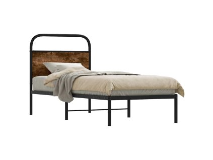 Rám postele bez matrace 75x190 cm kouřový dub kompozitní dřevo 4100199