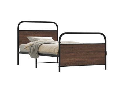 Rám postele bez matrace 90x200 cm hnědý dub kompozitní dřevo 4100318