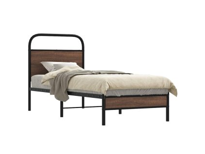 Rám postele bez matrace 80x200 cm hnědý dub kompozitní dřevo 4100455