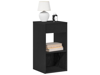 Noční stolky se zásuvkou 2 ks černý dub 35x34x66,5 cm 858716