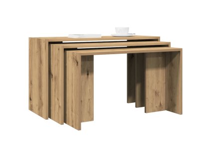 Hnízdové stolky 3 ks dub artisan kompozitní dřevo 858541
