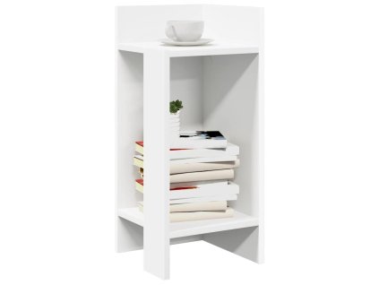 Odkládací stolky s policí 2 ks bílý 25,5x27x60 cm 858543