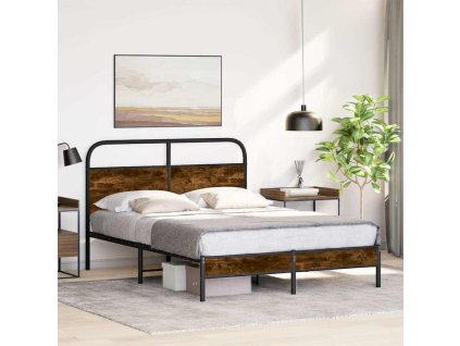 Rám postele bez matrace 120x190 cm kouřový dub kompozitní dřevo 4100353