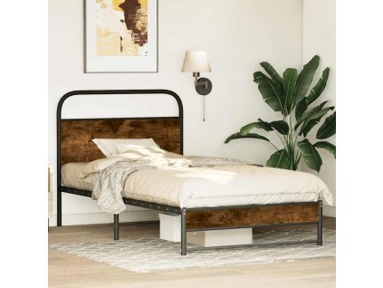Rám postele bez matrace 90x190 cm kouřový dub kompozitní dřevo 4100366