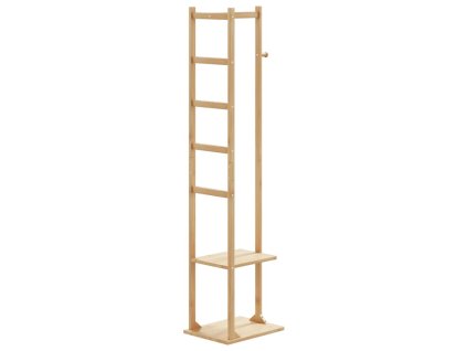 Stojan na kabáty s háčky a policemi 38,5x30x156 cm bambus 4008918