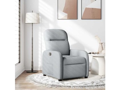 Polohovací křeslo světle šedé textil 4015522