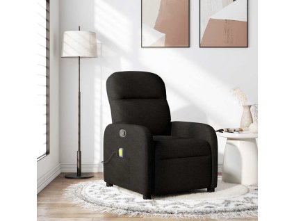 Masážní polohovací křeslo černé textil 4015534