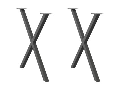 Nohy k jídelnímu stolu ve tvaru X, 2 ks, antracitové, 70 x (72-73) cm, ocel 4012918