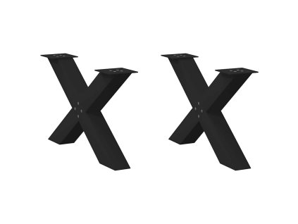 Nohy konferenčního stolku ve tvaru X, 2 ks, černé, 70 x (42-43) cm, ocel 4012964
