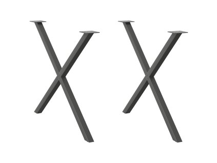 Nohy k jídelnímu stolu ve tvaru X, 2 ks, antracitové, 90 x (72-73) cm, ocel 4012926