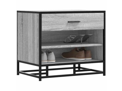 Lavice s botníkem šedá sonoma 60x40x53,5 cm kompozit a kovu 849222