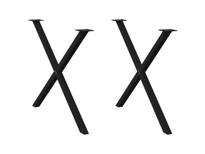 Nohy k jídelnímu stolu ve tvaru X, 2 ks, černé, 90 x (72-73) cm, ocel 4012924