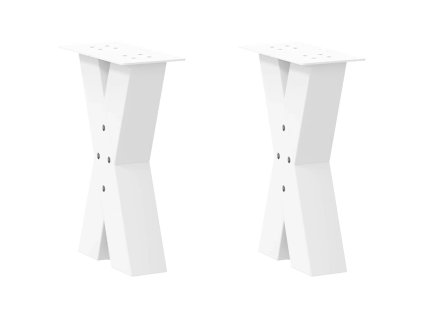 Nohy konferenčního stolku ve tvaru X, 2 ks, bílé, 38 x (42-43) cm, ocel 4012953