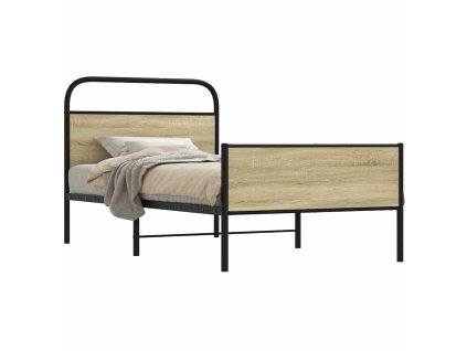 Rám postele bez matrace 100x200 cm dub sonoma kompozitní dřevo 4100441