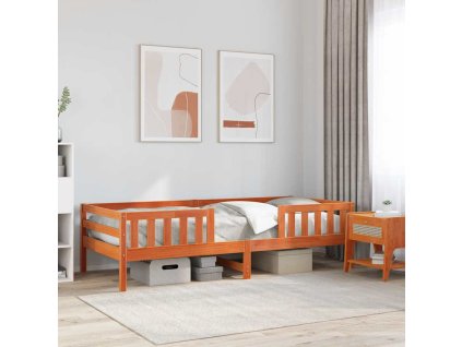Postel bez matrace voskově hnědá 75 x 190 cm masivní borovice 846984