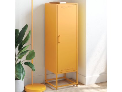 Skříň highboard hořčicově žlutá 36 x 39 x 123 cm ocel 846527