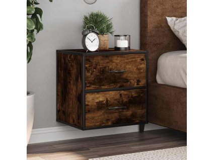 Nástěnný noční stolek kouřový dub 40x31x39,5 cm 848728